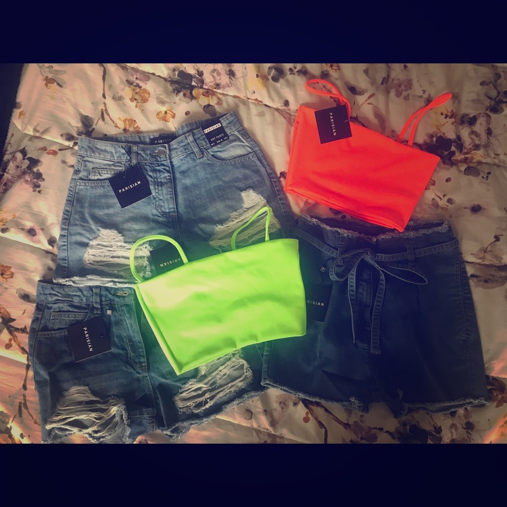 3 pairs of shorts and two tops from Parisian.